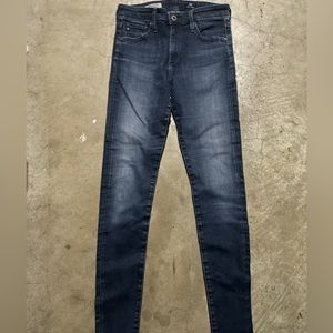 Farrah High Rise Skinny Navy Blue Soft Jeans Size 26R